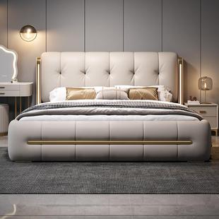 2025新款 轻奢真皮床1米8现代简约主卧高端大气双人床家用婚床 意式