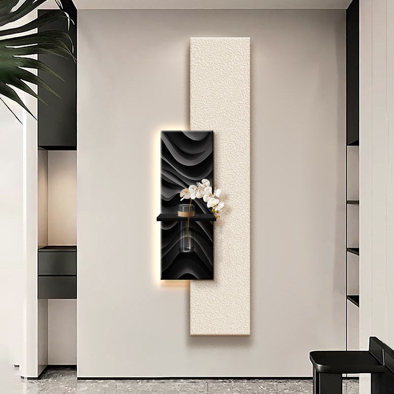 水培绿植玄关装饰画现代简约客厅电视背景墙壁画轻奢走廊过道挂画