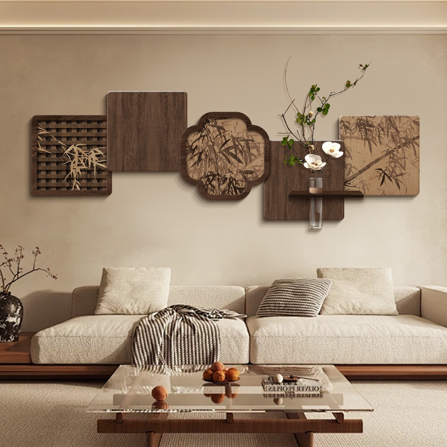 宋代美学客厅装饰画中古风挂画复古风高级感壁画沙发背景墙面挂画