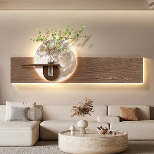 水培绿植客厅装饰画2026新款砂岩3D立体挂画大气沙发背景墙壁灯画