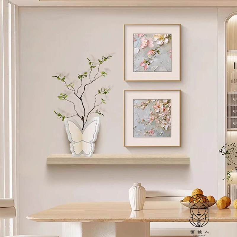 奶油风餐厅装饰画客厅沙发背景墙挂画2026新款玄关创意组合壁画