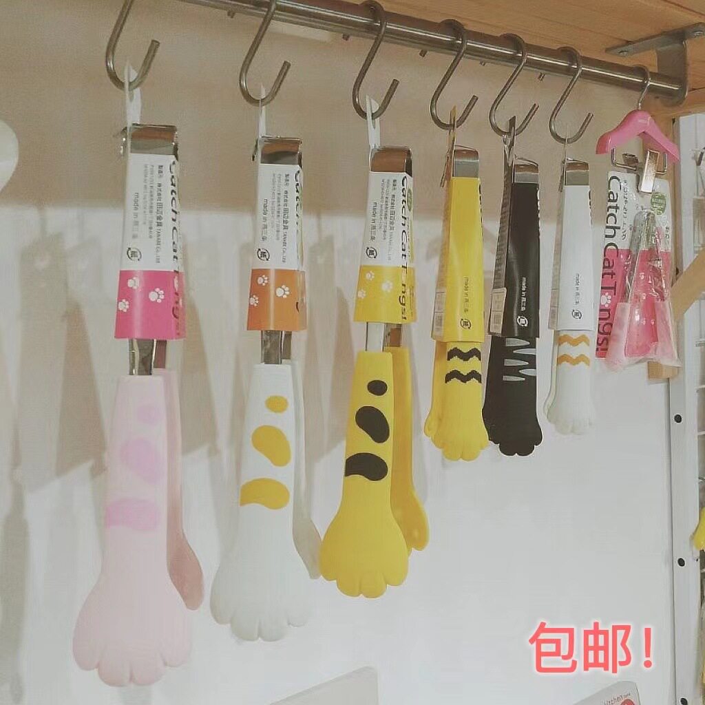 创意迷你可爱猫爪不锈钢食品夹烘焙冰夹沙拉面包夹甜点夹烧烤夹子