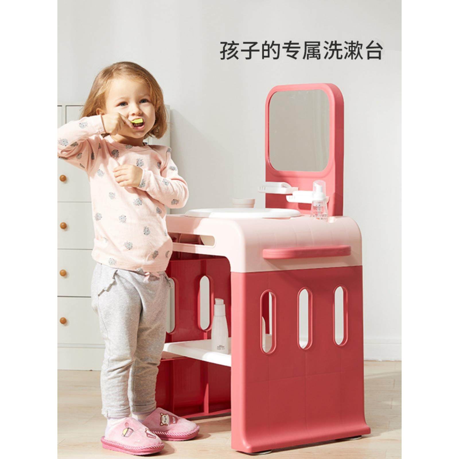 儿童洗漱台婴儿宝宝脸盆家用架小孩刷牙塑料洗手台池可爱小洗脸盆,婴童用品,脸盆,淘宝优惠券,粉丝福利购,淘宝优惠卷