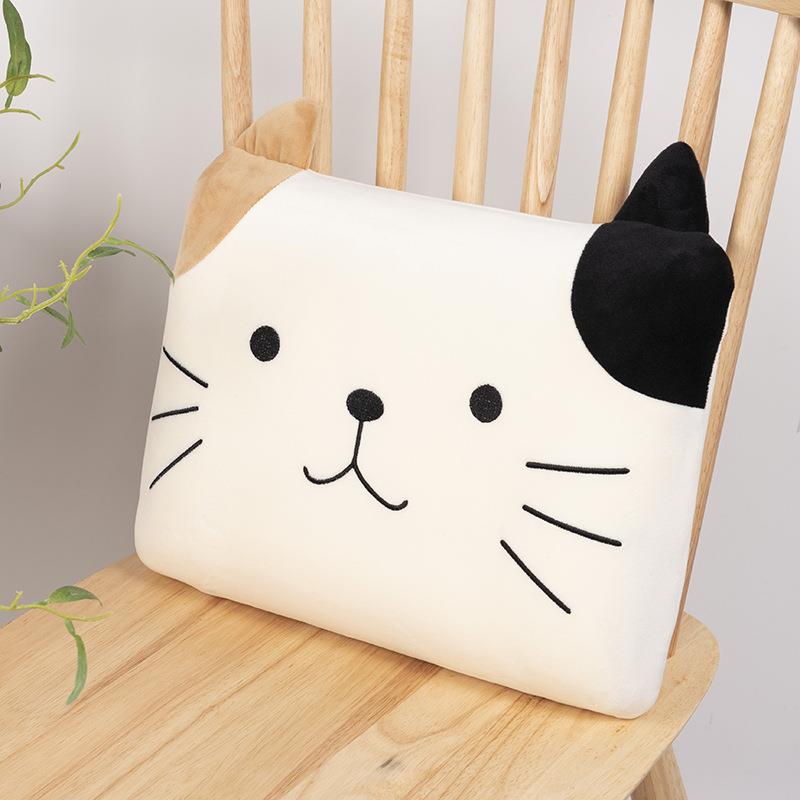 猫咪靠枕记忆棉可拆卸带绑带护腰靠垫办公室学生卡通慢回弹靠背垫