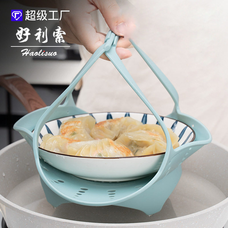 硅胶蒸架食品级硅胶蒸盘不粘锅防烫蒸垫耐高温隔水蒸格电饭煲蒸笼