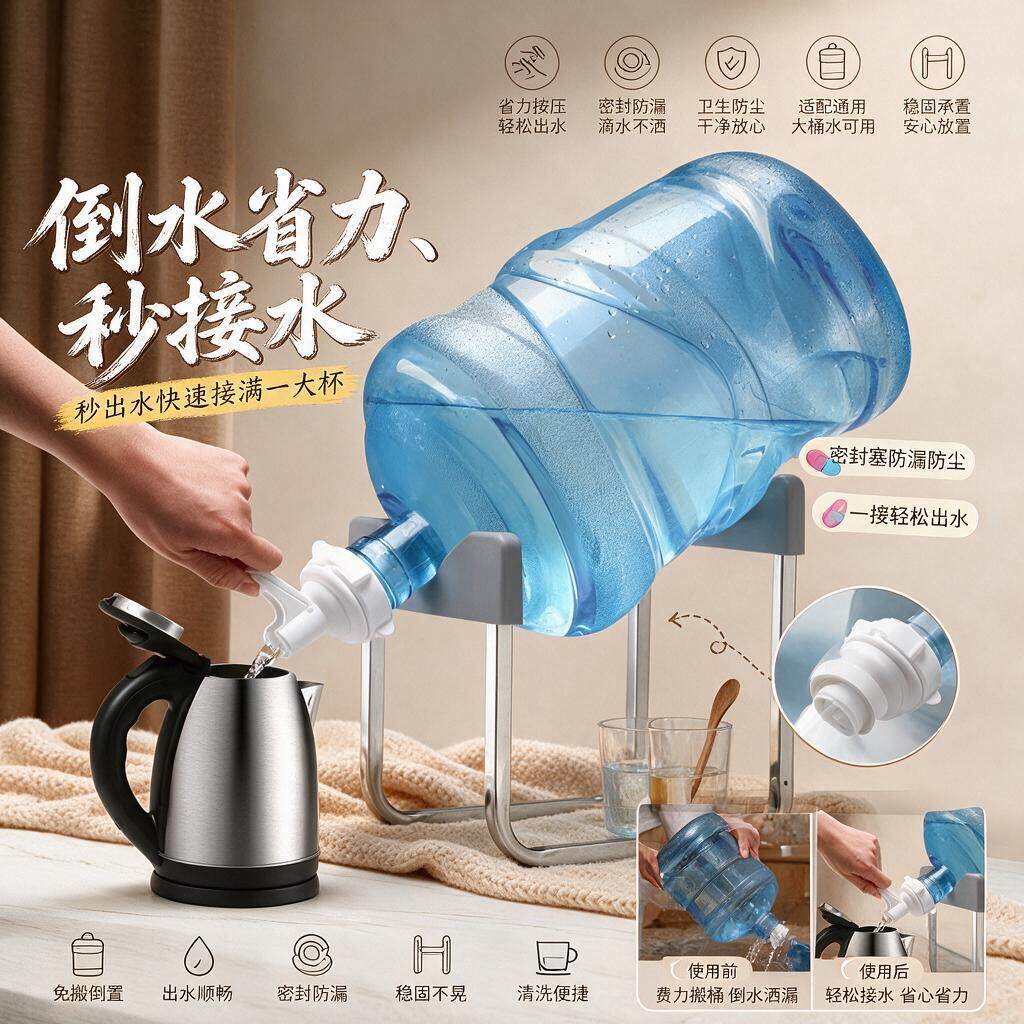水桶倒水神器纯净水置物架桶装水抽水器取水器支架矿泉水大倒置饮