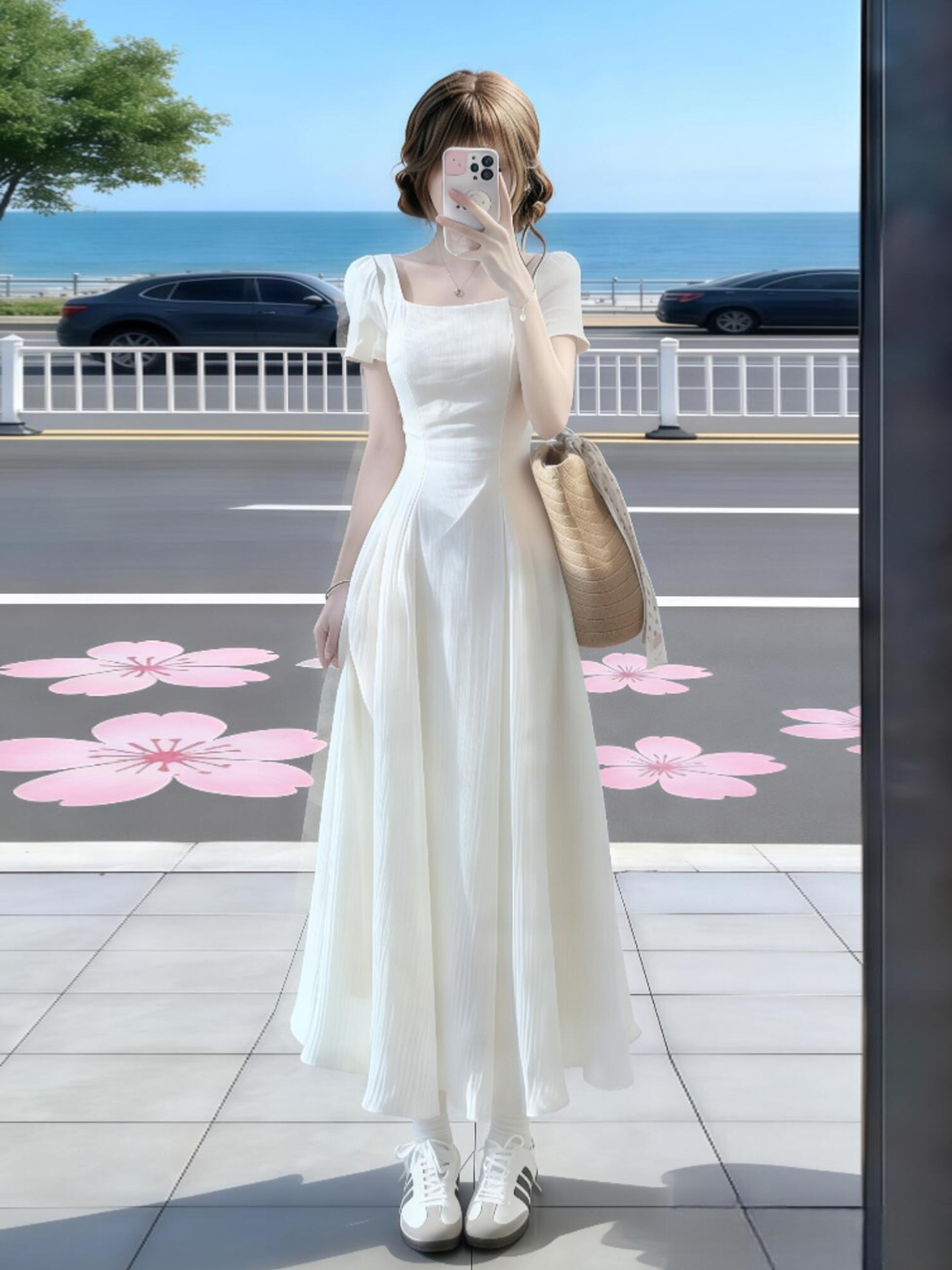 绝美漂亮法式小个子初恋白色连衣裙子女2026新款夏季海边度假长裙