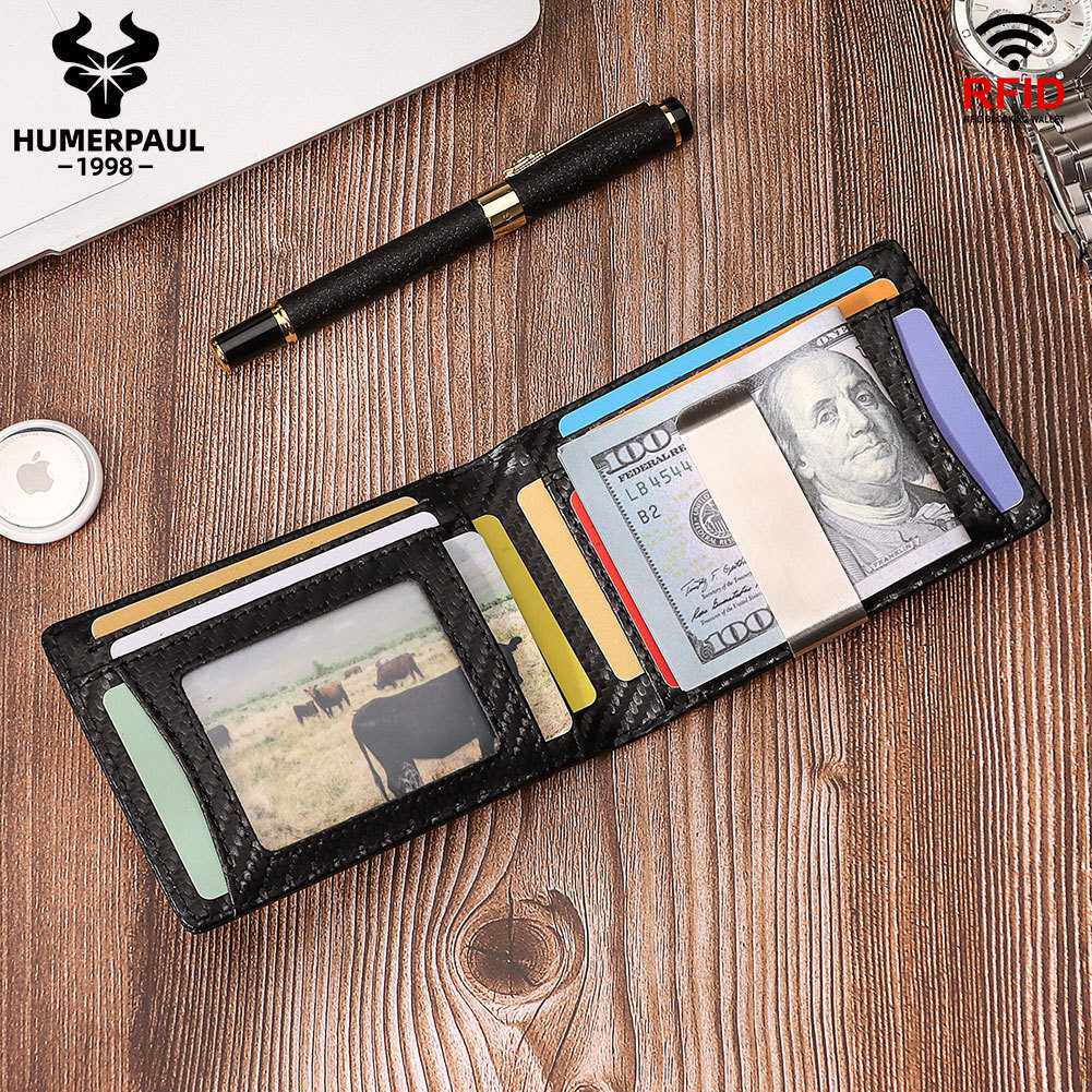 rfid零钱夹头层牛皮卡包适用airtag零钱包美金夹真皮男士钱夹钱包