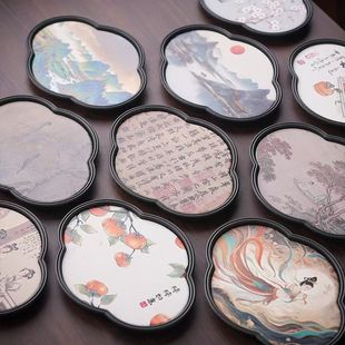 干泡速干壶承家用蓄水托盘功夫茶具 国潮创意小型泡茶茶盘陶瓷中式