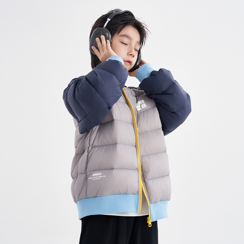 魔霸小极光拼接撞色羽绒服外套