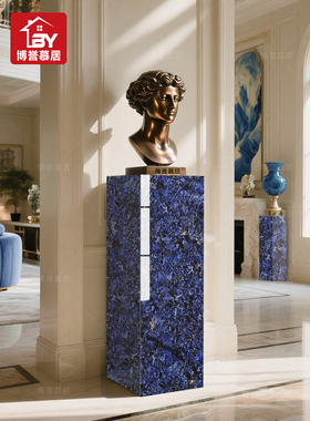 T10梵高星空大理石底座|入口装饰品石板柱桌地板到天花板客厅花架