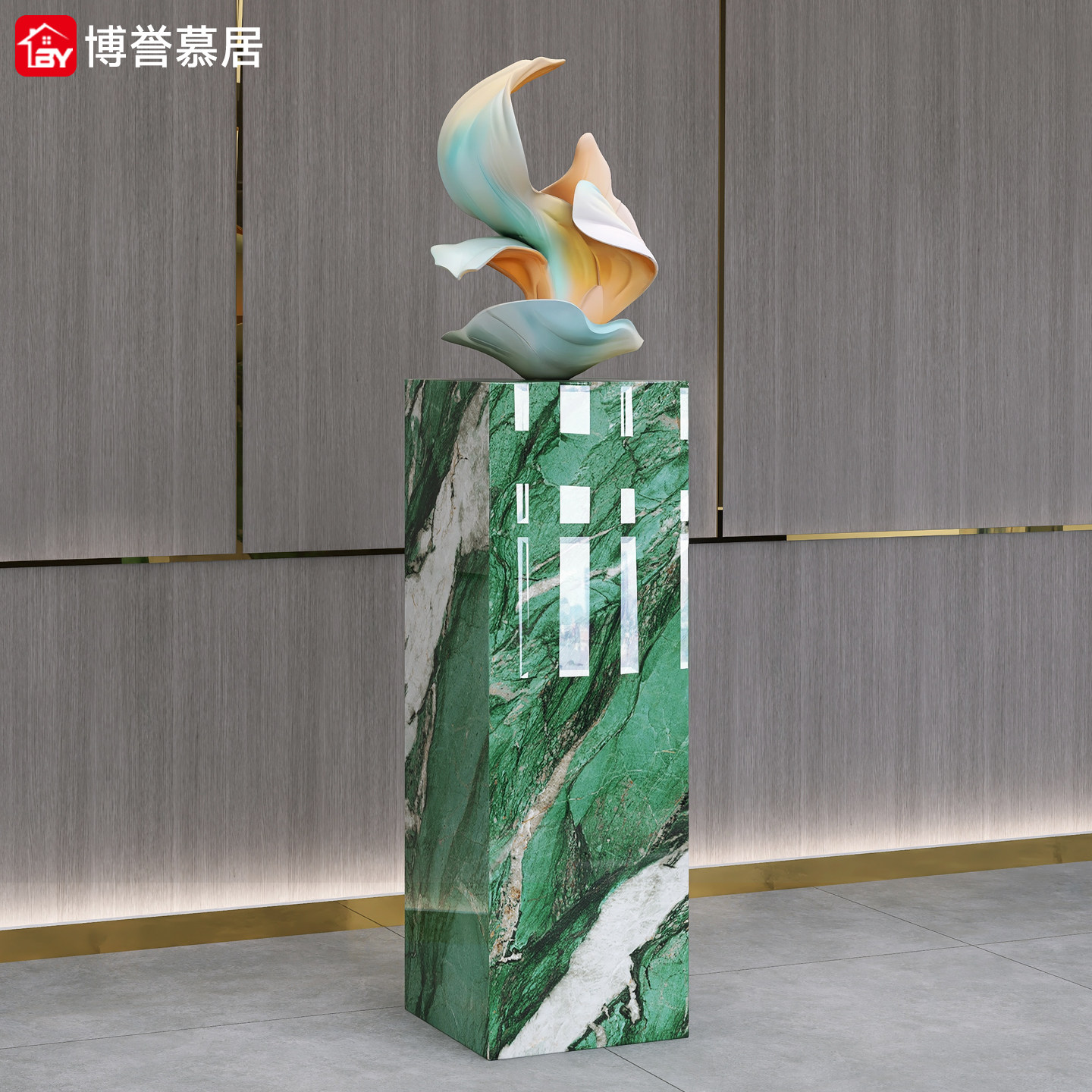 客厅阳台花园落地式户外庭院2026新款轻奢岩板大理石装饰摆件底座
