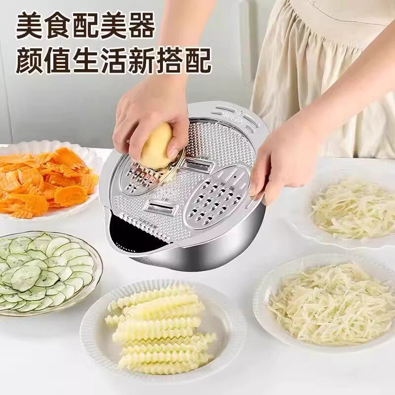 304不锈钢盆沥水篮淘米神器洗米筛家用厨房洗菜专用漏盆过滤篮子