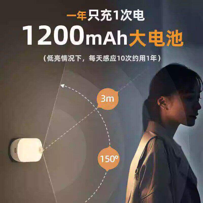 智能人体自动感应卧室楼梯过道护眼节能光控小夜灯