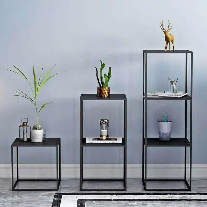 北欧铁艺花架客厅室内落地式储置物架陈列架玄关阳台花盆架子简约