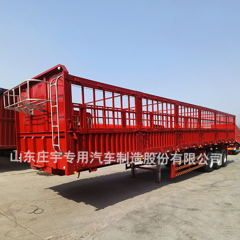 出口13米仓栏半挂车钢板鼓刹花篮半挂车气囊花篮车半挂车