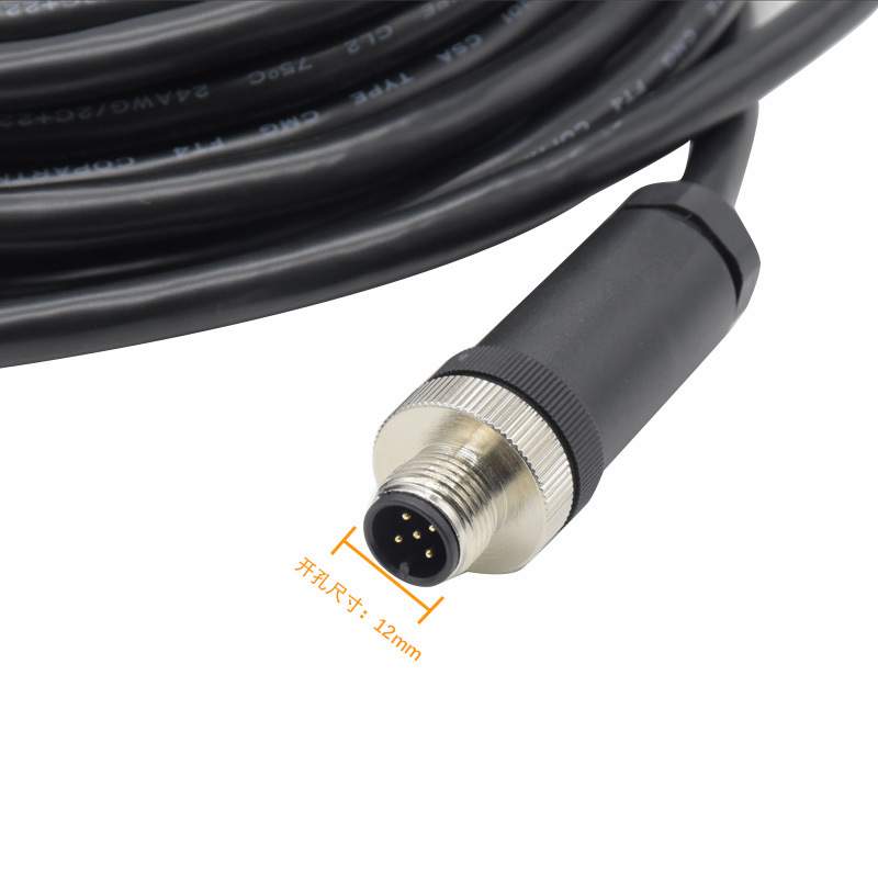 NMEA2000协议网络M12防水连接器塑胶接头船舶电子T型接头IP67