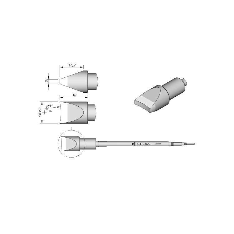 重负荷手柄专用C470系列烙铁头引线连接器烙铁头2