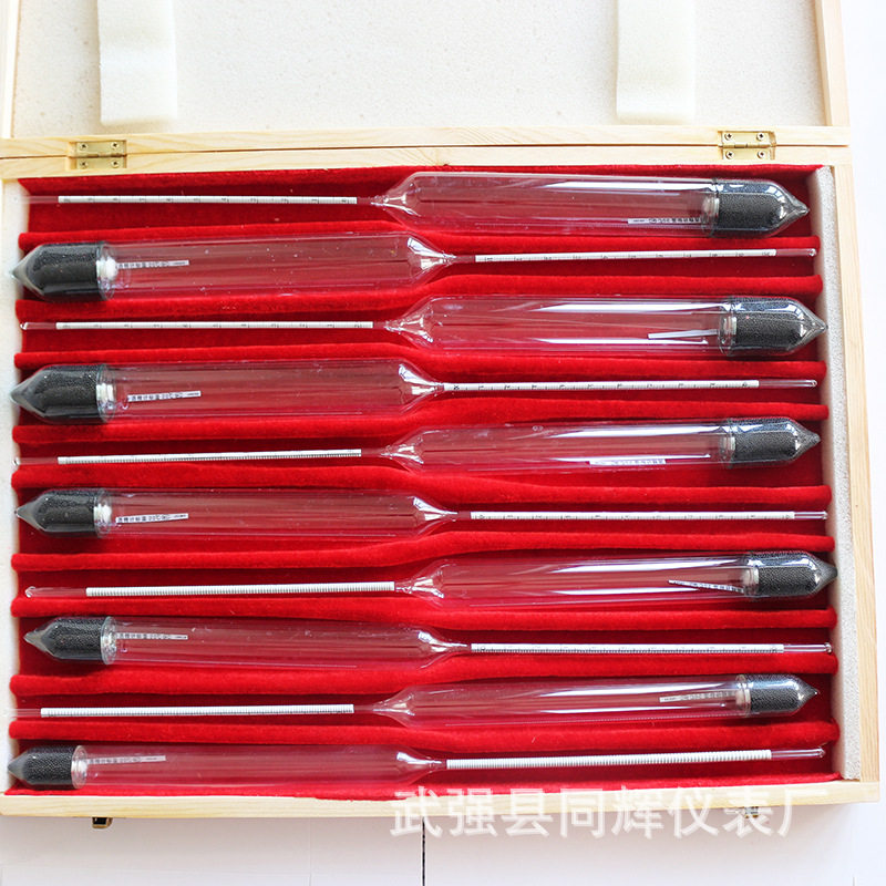 酒精浓度计0-100度盒装准确测量 酒精计10支组盒装 酒精比重计