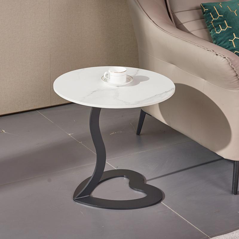 意式极简岩板边几北欧轻奢创意角几沙发边桌现代客厅角落移动圆几