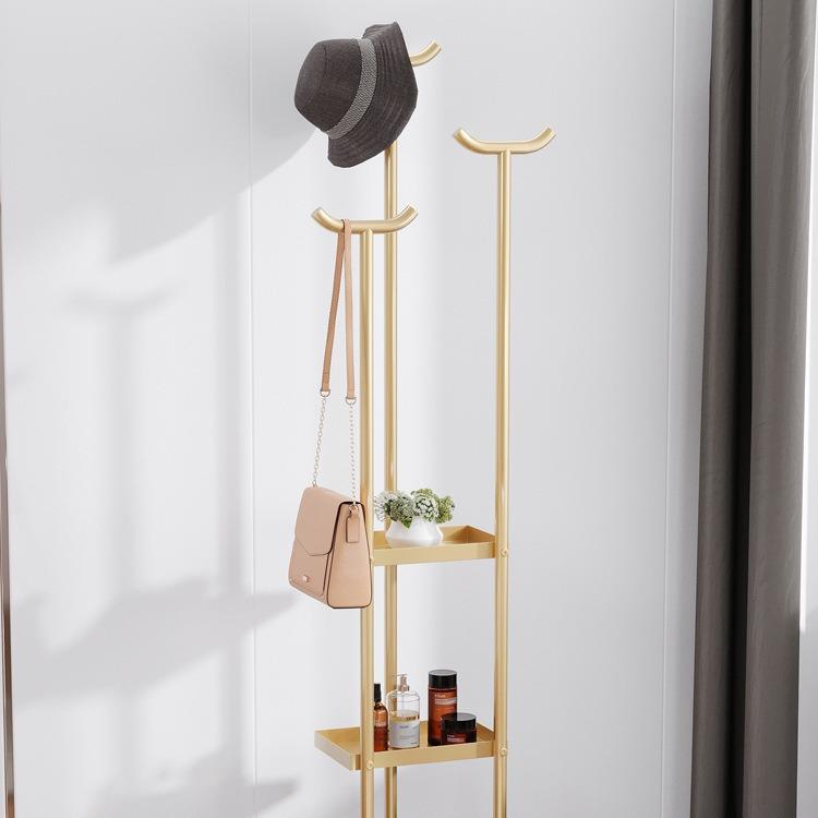 轻奢室内铁艺大理石衣帽架落地卧室现代简约衣服架子网红挂衣架