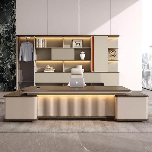 办公桌老板桌椅组合简约现代轻奢高级感领导办公室董事长总裁班台