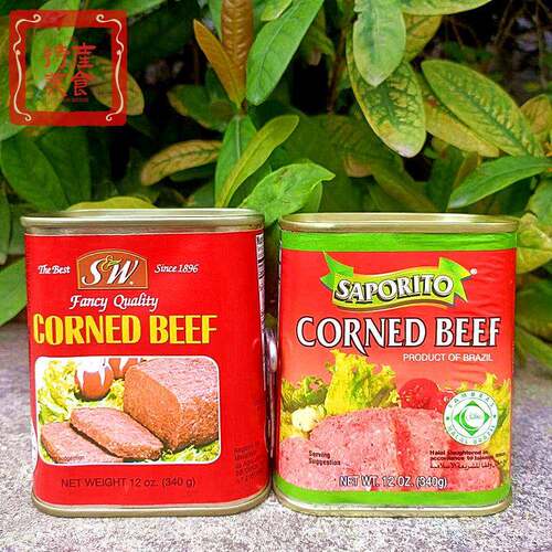 340g巴西进口SAPORITO咸牛肉午餐肉罐头CORNDE BEEF BRAZIL