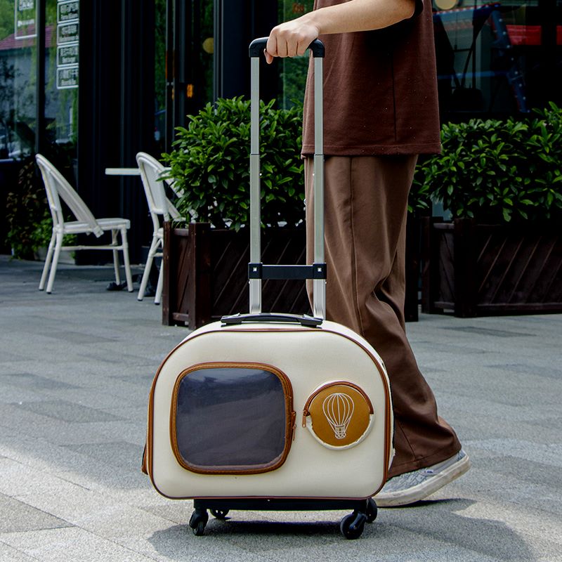 乐优派大容量宠物包静音轮外出拉杆猫包便携猫咪狗透明双肩猫背包