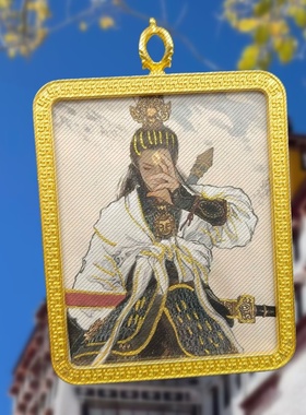 佛家手绘唐卡嘎呜盒地藏王弥勒吊坠二郎真君挂件