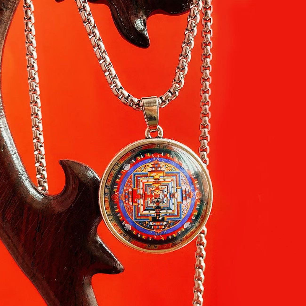 时轮金刚坛城唐卡大威德作明佛母项链定制文殊菩萨药师佛坛城唐卡