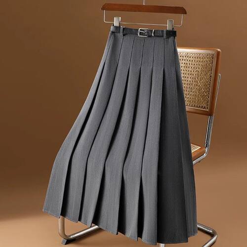 Casual solid color suit mid length skirt纯色西装中长款半身裙