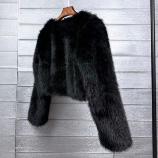round neck fur Solid 纯色短款 short jacket 圆领毛毛外套 color