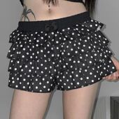 短裙Wave cake print 波点印花低腰蛋糕修身 low waist slim skirt