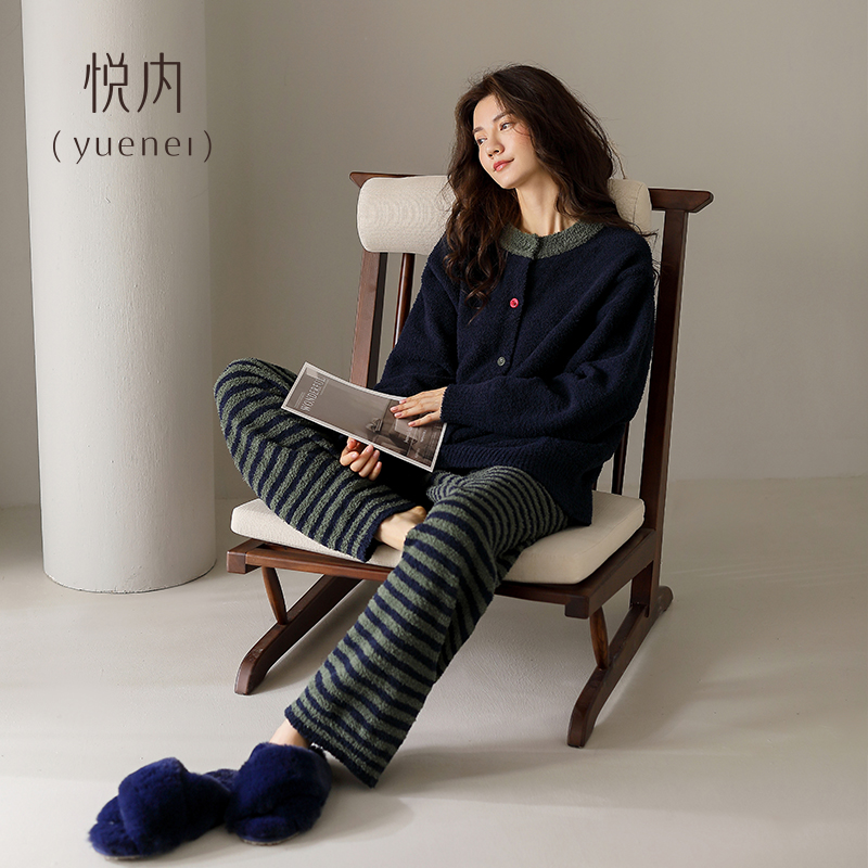【商场同款】悦内女士半边绒睡衣