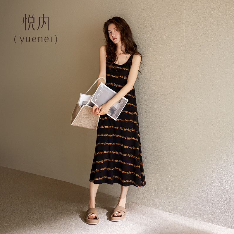 悦内带胸垫一体睡裙女款夏季莫代尔棉吊带背心长款可外穿睡衣裙子,女士内衣/男士内衣/家居服,睡裙,淘宝优惠券,粉丝福利购,淘宝优惠卷