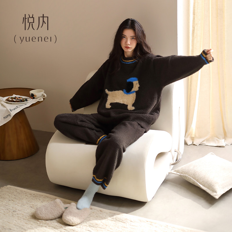 【商场同款】悦内女士半边绒睡衣