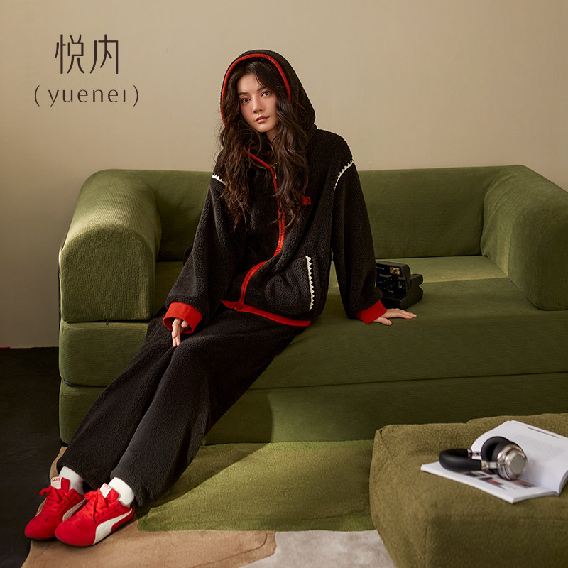 悦内睡衣女秋冬季冬款冬天加绒加厚珊瑚绒保暖家居服法兰绒可外穿,女士内衣/男士内衣/家居服,睡衣/家居服套装,淘宝优惠券,粉丝福利购,淘宝优惠卷