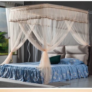 2020新款 e蚊帐不锈钢压脚伸缩不打孔省空间1.5m1.8米床双人大床