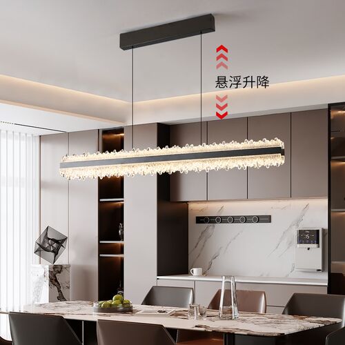 意式饭厅吊灯极简轻奢现代简约设计师F高级感一字长条餐桌吧台灯