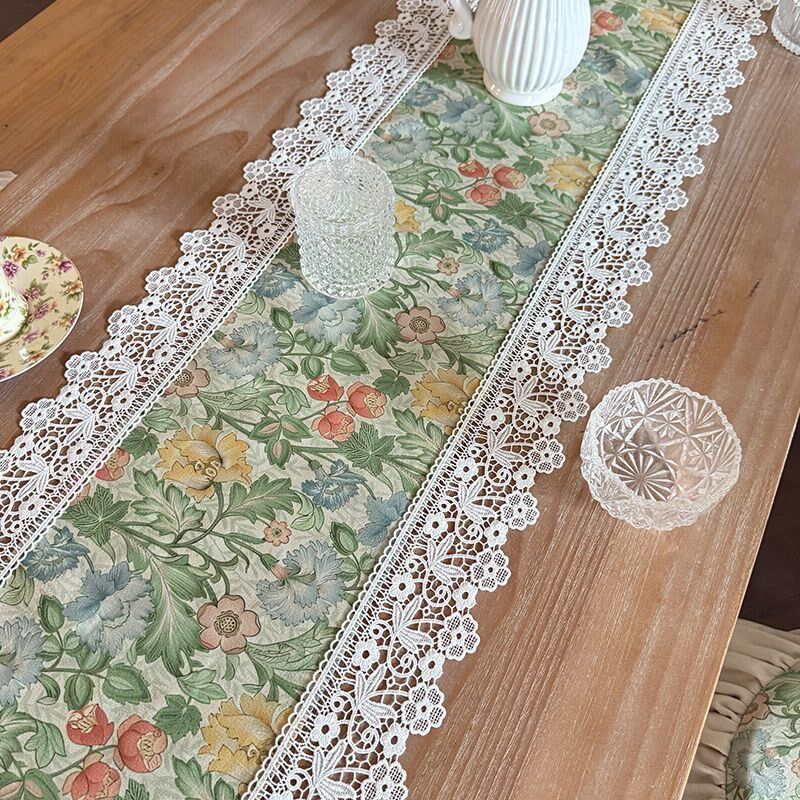 法式蕾丝桌旗田园风茶几电视x柜餐桌高级装饰盖巾布雪尼尔长条桌,居家布艺,桌旗,淘宝优惠券,粉丝福利购,淘宝优惠卷