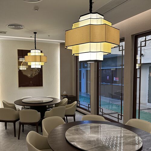 火锅店吊灯带射灯中n式饭店商用包间灯具餐厅大厅卡座包房包厢吊