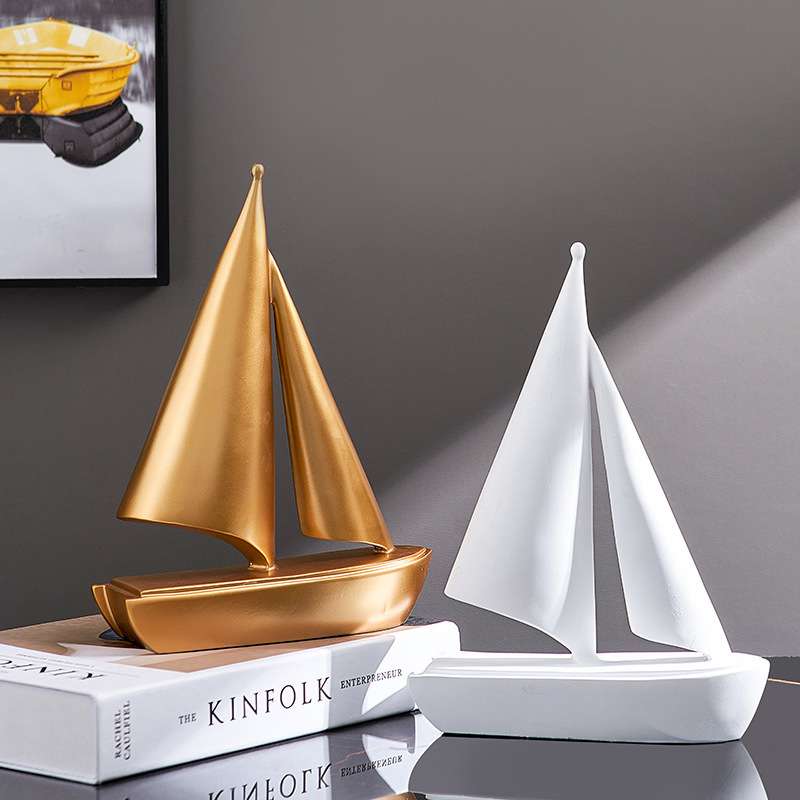 一帆风顺帆船摆件办公室桌面装饰工艺品家居客厅酒柜玄关书架摆设