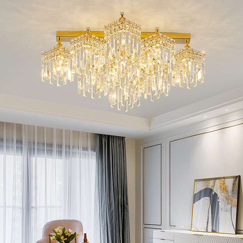 客厅水晶灯吸顶灯轻奢风吊灯卧室高级感别墅大厅吊灯中山家装灯饰