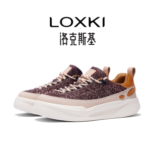洛克斯基男鞋 厚底增高显气质反绒皮休闲鞋 板鞋 新款 25年冬季 LOXKi