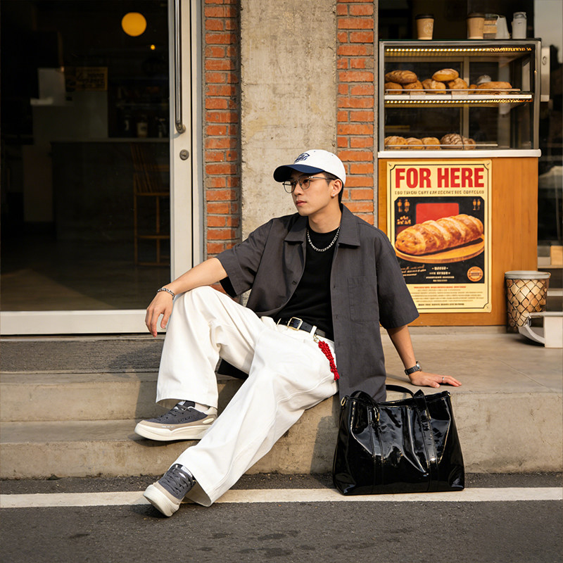 LOXKi洛克斯基男鞋板鞋男春秋潮鞋经典百搭增高休闲鞋 明星同款