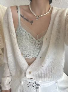 2618质感蕾丝一字背美背固定杯