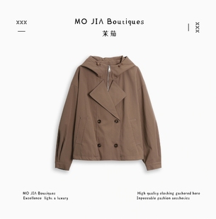 MOJIA W728003 風(fēng)衣外套 減齡短款