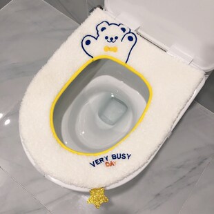 速发冬季可爱小兔坐桶坐垫家用马桶贴马便器马子垫桶圈坐便套