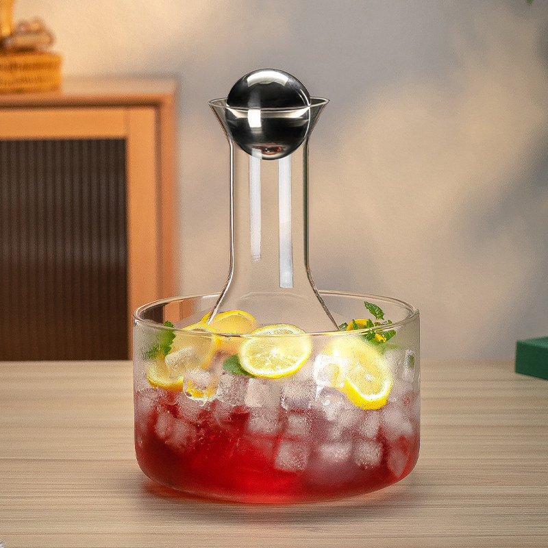 速发冰红装醒酒器家用奢华冰酒酒瓶高档冰桶分酒器镇具套酒瀑布冰