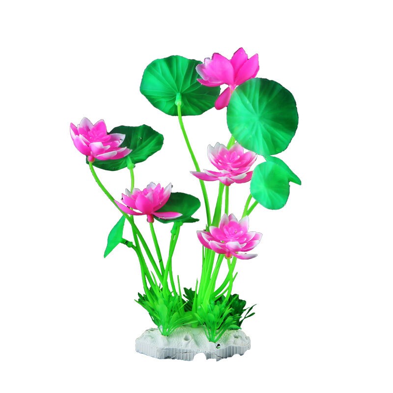速发鱼装水饰水草荷花睡莲花小圆鱼缸造景摆件塑料假缸草家居